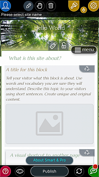 Et fuldt funktionelt værktøj til oprettelse af hjemmesider på din telefon