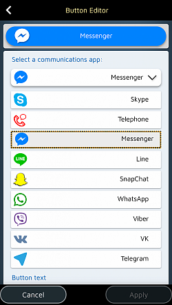 Opret specielle knapper til WhatsApp, Messenger, Line, Skype, ...