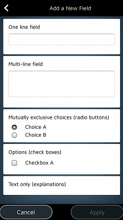 Tilføj og rediger formularfelter for at tilbyde kunderne muligheder.