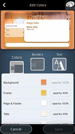 Tilpas farven på alle dele af dit websted.